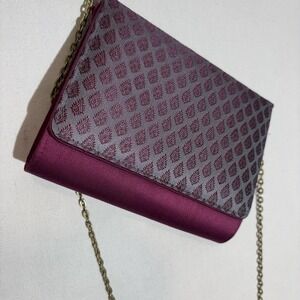 Purple Clutch Bag With Optional Chain